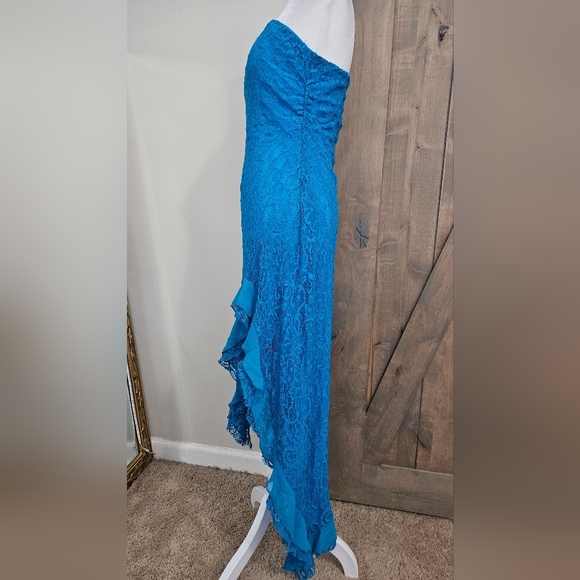 SILENCE+NOISE Stella Lace Strapless Dress In Blue. Size Large. NWT - Picture 7 of 14